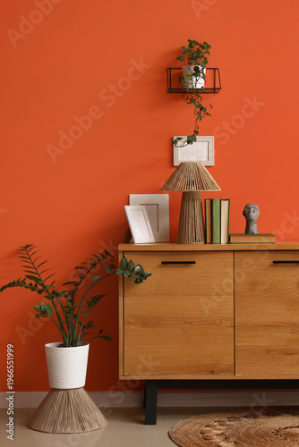 Wooden chest of drawers and...