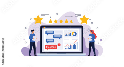 Sustainable office environment featuring a computer screen with a text document and eco-friendly green leaves.