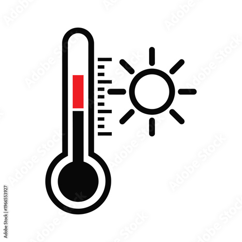 Thermometer measuring hot and cold temperature isolated on white background