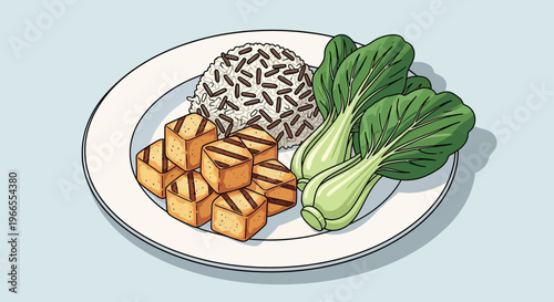 Plate of Grilled Chicken and Vegetables.