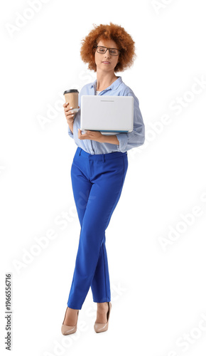 Redhead female freelancer w...