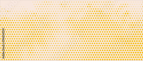 Yellow halftone grain texture. Faded dotted gradient pattern background. Grunge pixel cartoon overlay backdrop. Raster comic pop art gradation wallpaper.