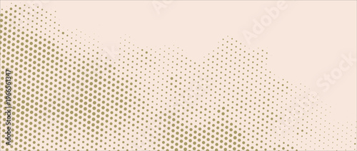 Beige color halftone grain texture. Faded dotted gradient pattern background. Pixelated cartoon overlay backdrop. Raster comic pop art gradation wallpaper. Vanishing khaki wavy noise cover. eps 10