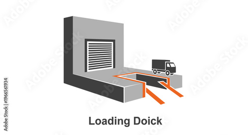 Loading Dock Warehouse with Truck and Forklift.