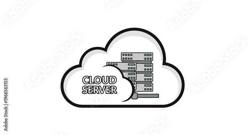 Cloud Server Illustration with Computer System.
