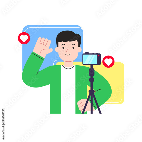 Social Media Influencer and Content Creator Illustration