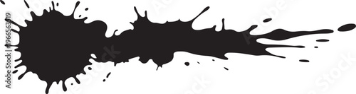 Isolated ink spot on white background. Black paint splash illustration