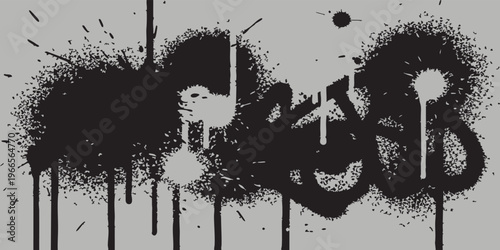 Abstract spray paint design featuring the word love in a bold dark silhouette high-quality professional