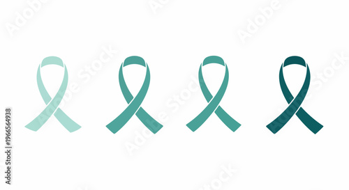 Green awareness ribbon vector icon, mental health and lymphoma awareness symbol, lime green ribbon for medical charity and support campaigns