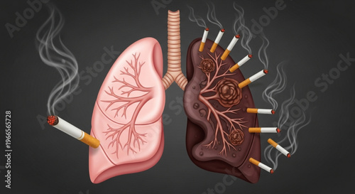 Human lungs anatomy medical illustration vector
