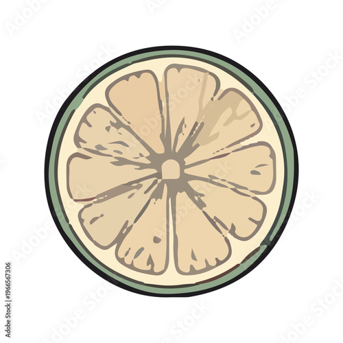 Hand-drawn citrus slice icon