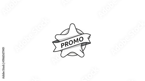 Black and white promo star label.