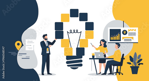 Team Brainstorming Innovative Ideas for Business Growth.