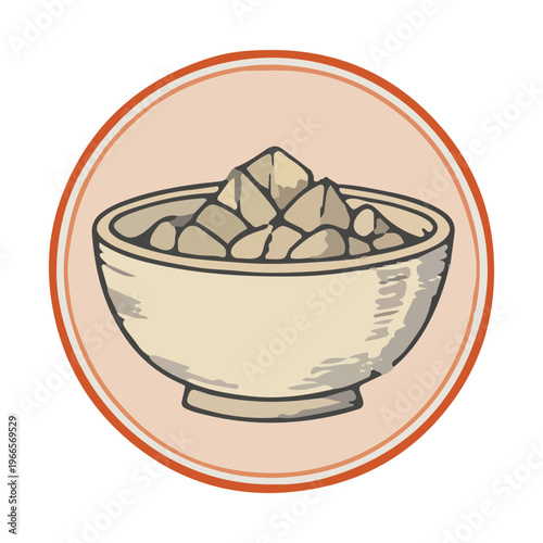Bowl of Tofu Cubes Icon