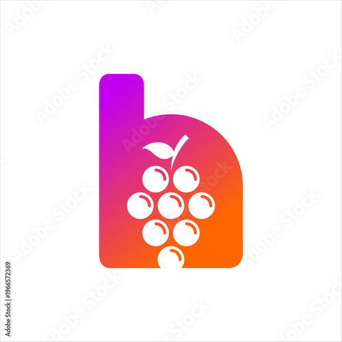 A logo that combines grapes and the letter h. This logo is perfect for a food business.