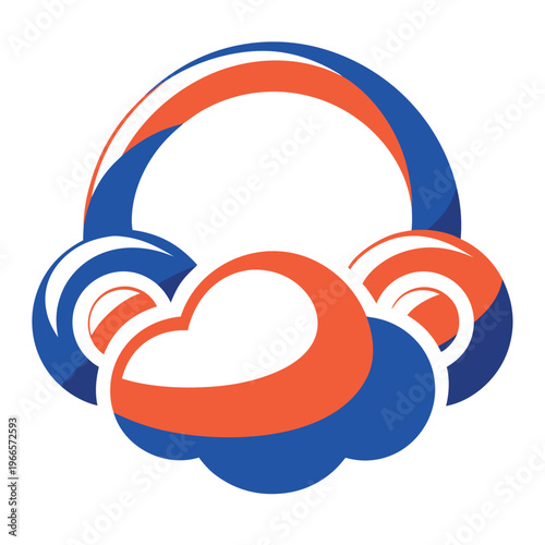 Abstract cloud computing icon