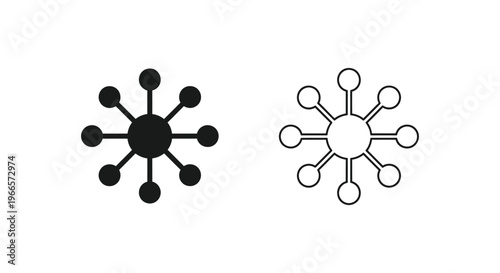 Molecular Structure Atomic Model Black and White Vector