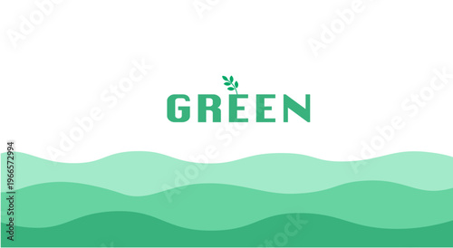 シンプルなグリーンのバナーイラスト　夏バナー　春　バナー　夏の背景素材　抽象背景