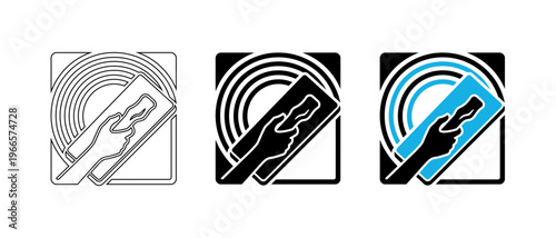 Professional Plastering Trowel and Wall Finishing Vector Icon Set for Construction Branding