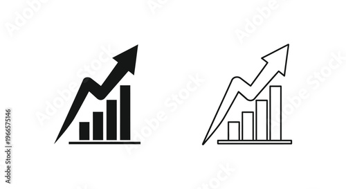 Growth Statistics Icons Vector