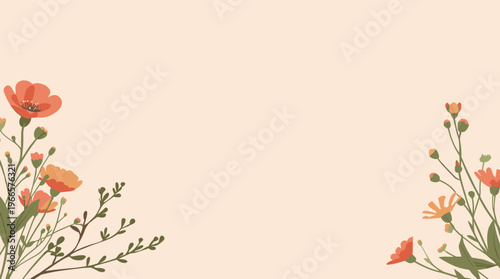 A stylized illustration of green stems and leaves on a beige background, evoking a sense of nature and serenity.