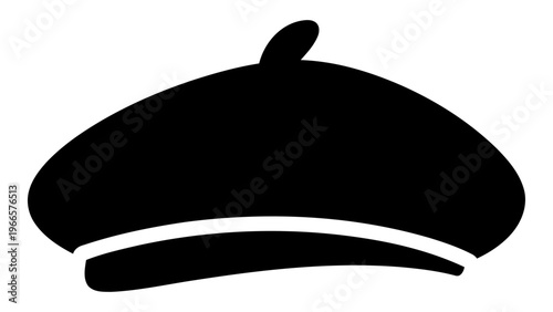 Hat beret wool icon