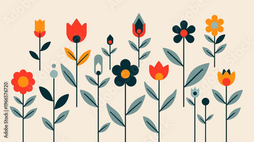 A simple, modern illustration of a plant stem with leaves on a neutral background, conveying growth and serenity.