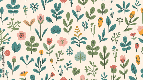 A calming and modern illustration of plants with a minimalist aesthetic, perfect for designs that require a touch of natural elegance.