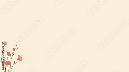 A serene and modern illustration of tulips in a soft color palette, perfect for adding a touch of springtime elegance to any design.