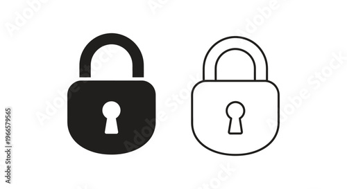 Padlock Security Icons Vector