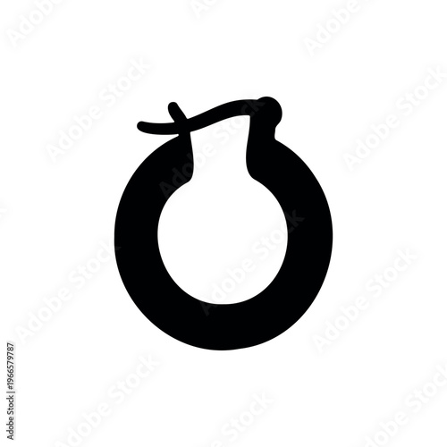 Ear stud silhouette icon vector illustration.
