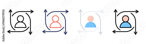 Flexibility icon sheet multiple style collection