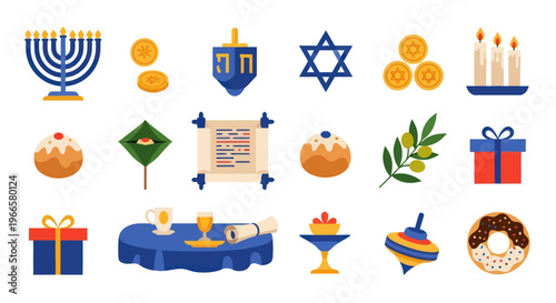 Set of various festive symbols and objects for cultural celebration