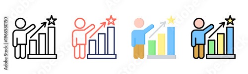 Personal Growth icon sheet multiple style collection