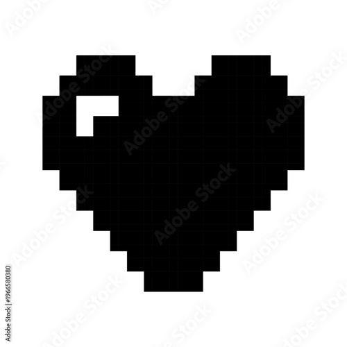 Classic Heart Pixel Art Graphic