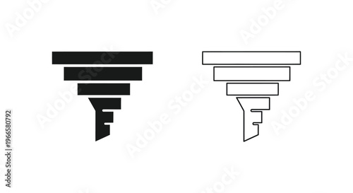 Tornado icons pair black and white Vector