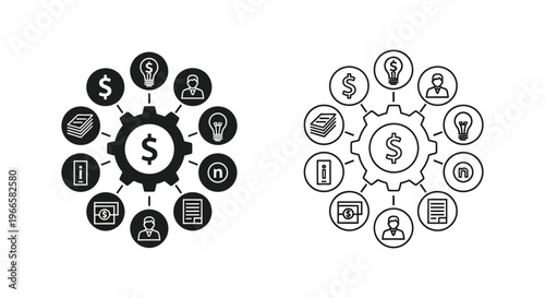 Business Finance Icons Set Vector