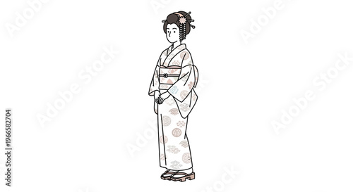 Japanese Woman in Traditional Kimono