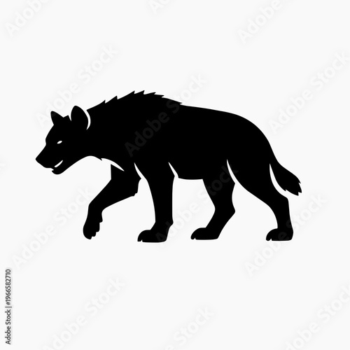 Silhouette of a hyena showcasing its distinctive posture and form
