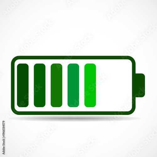 Battery with level of charge isolated on white background. Vector graphic design