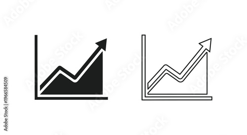 Graph chart with arrows pointing up business growth Vector