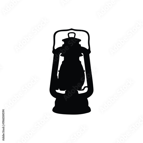 Kerosine lantern silhouette icon vector illustration.