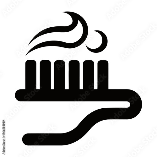 Vector of a toothbrush with toothpaste on its bristles