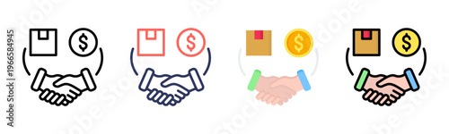 Trade Agreement icon sheet multiple style collection