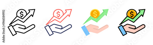 Growth icon sheet multiple style collection