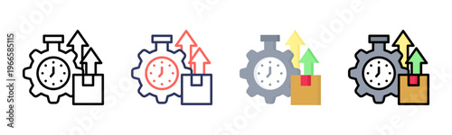 Productivity icon sheet multiple style collection