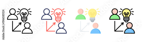 Collaboration icon sheet multiple style collection