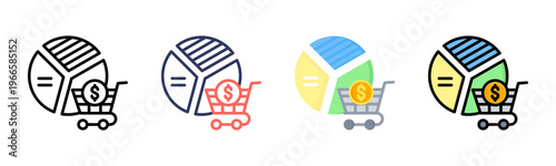 Market Penetration icon sheet multiple style collection