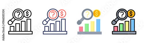 Sales Forecasting icon sheet multiple style collection