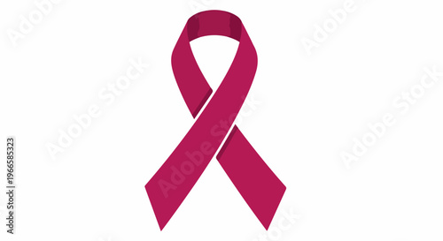 Pink Ribbon Symbol for Breast Cancer Awareness on White Background